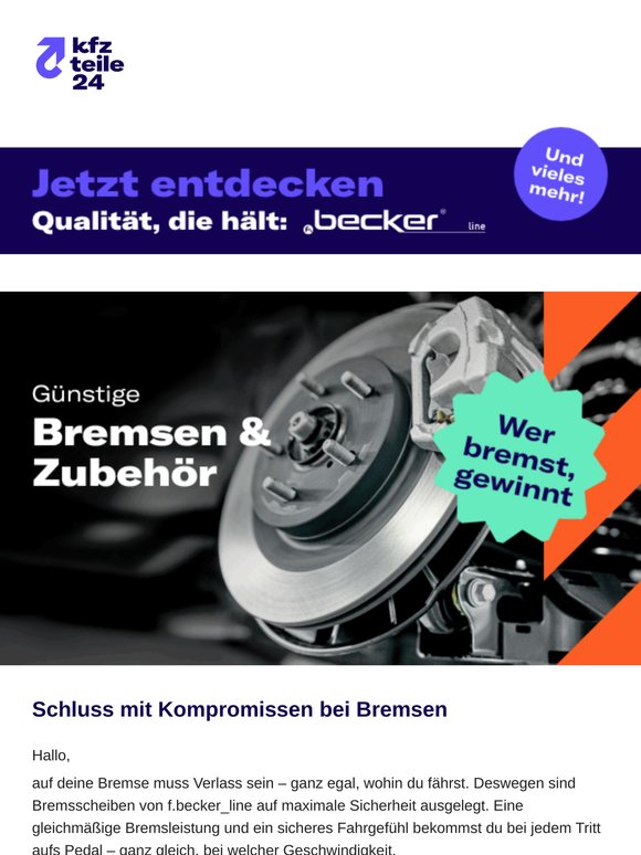 f.becker_line im Detail: Bremsen mit Stopp-Garantie