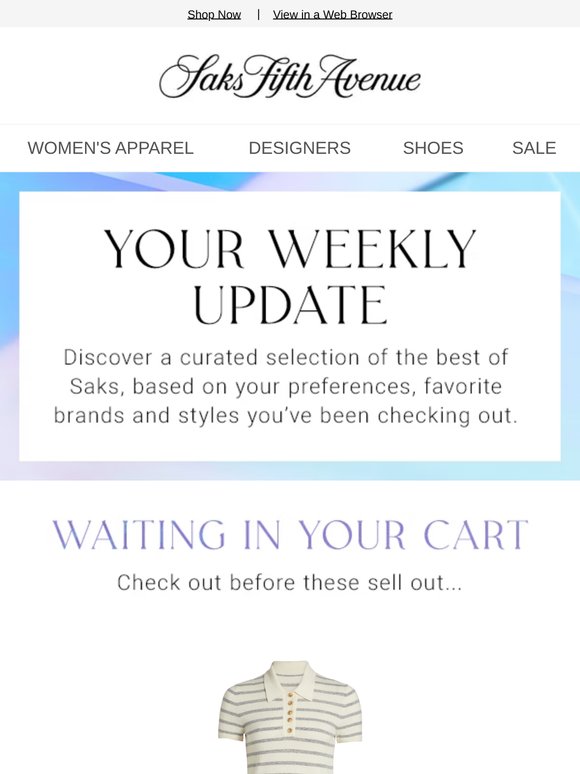Here's your weekly update: don't forget your Veronica Beard item