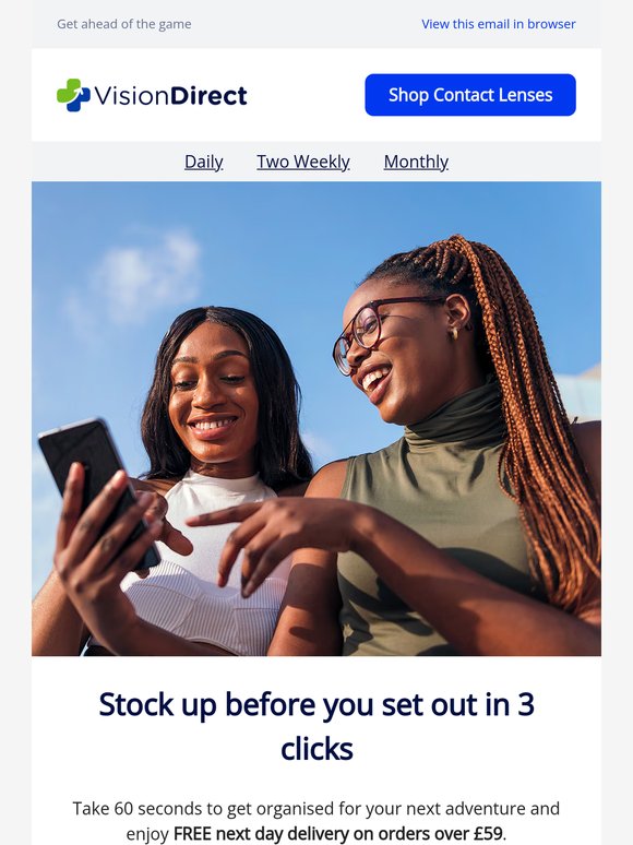 Never go without your lenses – reorder now