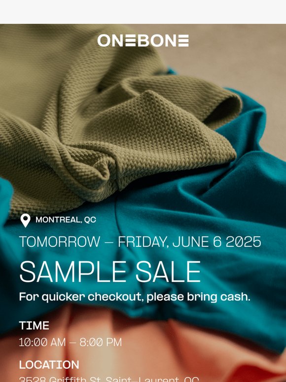 SAMPLE SALE - See You Tomorrow!