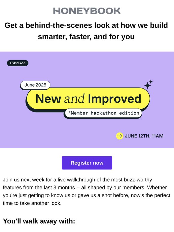 🔔 What’s New at HoneyBook—Built by you