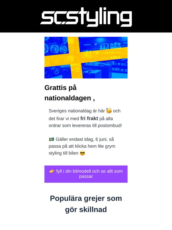 🇸🇪 Fri frakt på styling till bilen