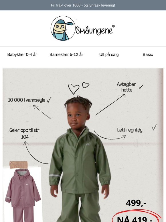 Tilbud på regntøy denne helgen💦