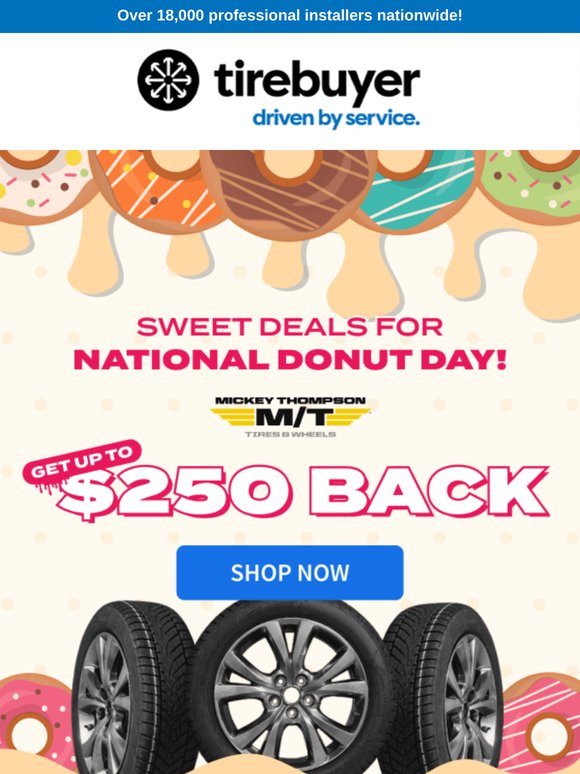 🍩 Donut Day Tire Bargains at Tirebuyer!