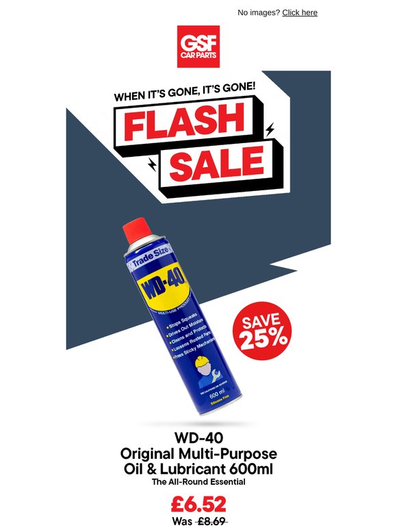 ⚡ Flash Sale: 25% Off WD-40 600ml Spray Can!