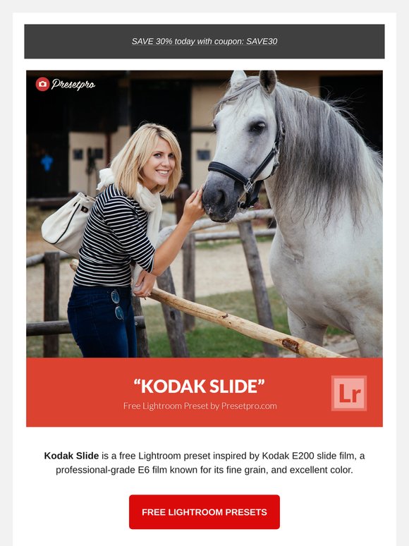 FREE Lightroom Presets "Kodak Slide"