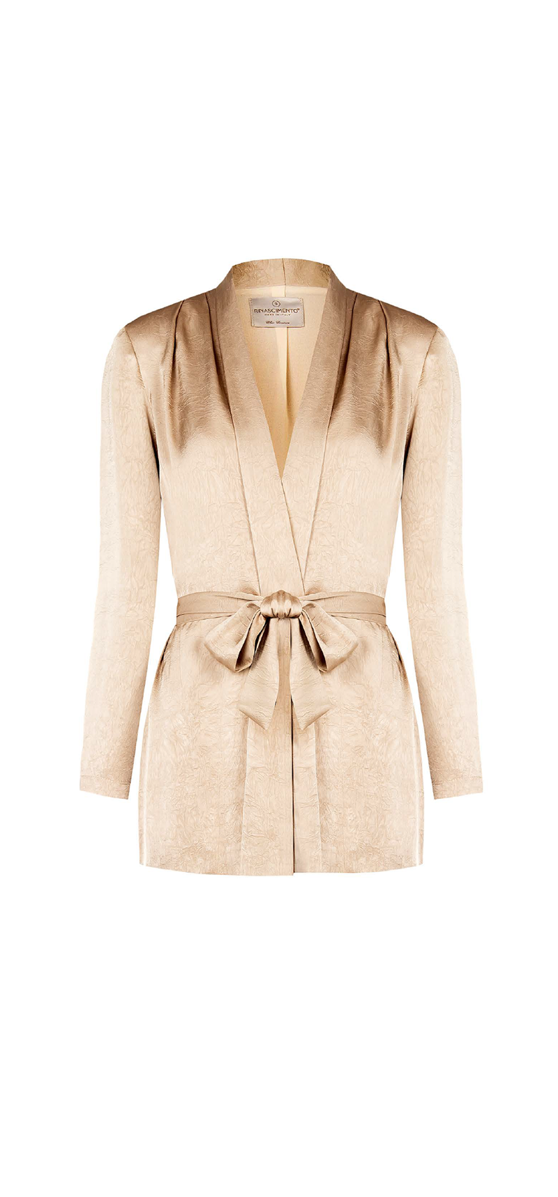 Giacca Vestaglia Beige Scuro con Cintura