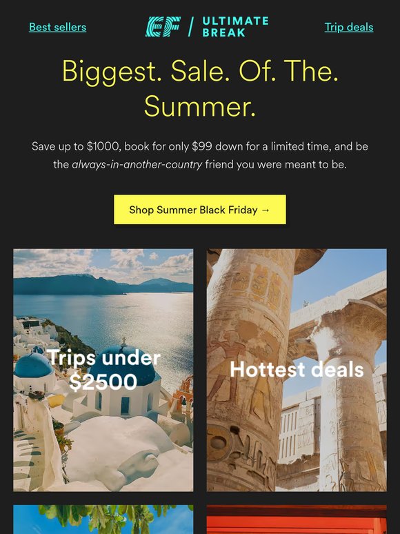 Travel goals 🤝 summer mega deals
