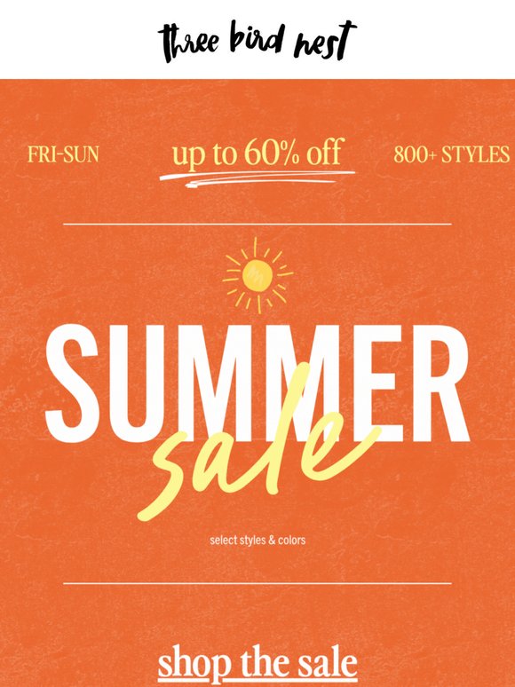 Summer Sale: Up to 60% Off