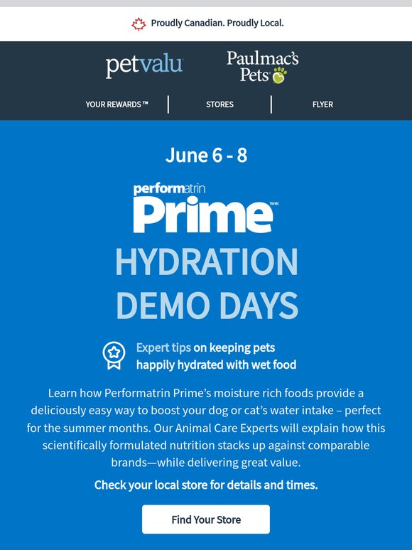 Today’s the day! Don’t miss Performatrin Prime Hydration Demo Days in select stores.