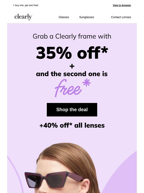 35% off Clearly frames🤓