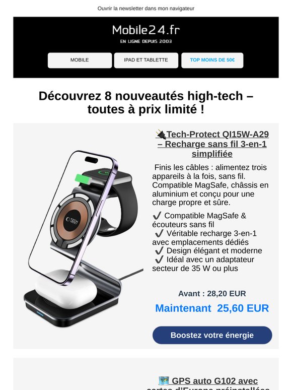 Un chargeur. Un drone. Six autres indispensables