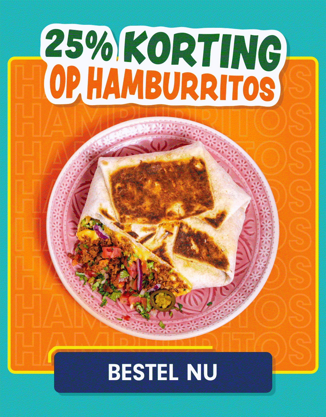 25% korting op Hamburritos