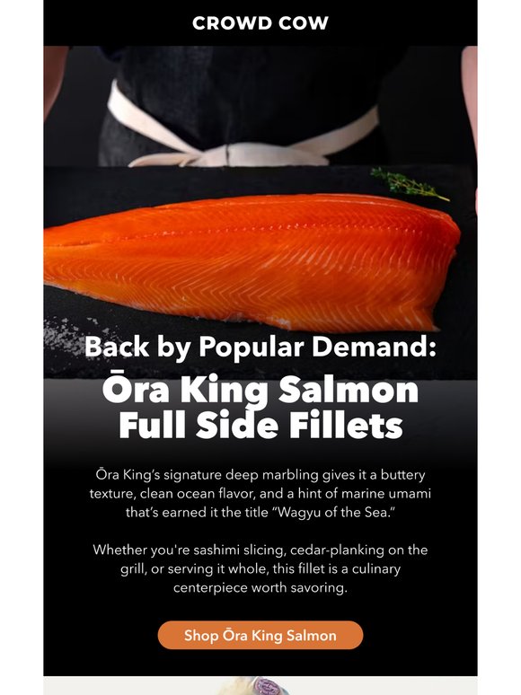 🐟 Catch of the Month: Ōra King Whole Salmon Sides are Back
