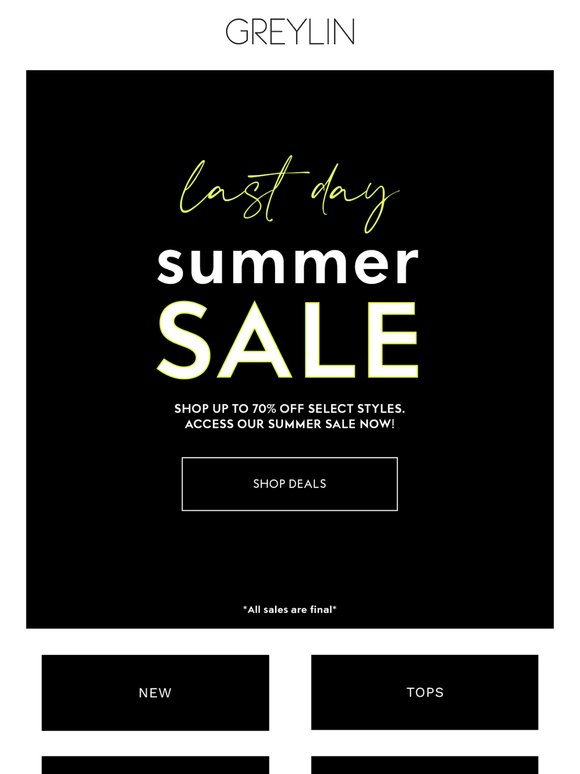 LAST DAY WAREHOUSE SALE