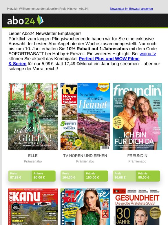 Top Deals der Woche: 1 Jahr waipu.tv & WOW Filme und Serien für 5,99 € mtl. 💥