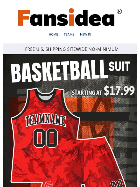 🏀Game-Ready Style for Your Squad – Custom Basketball Uniform starting at $17.99!