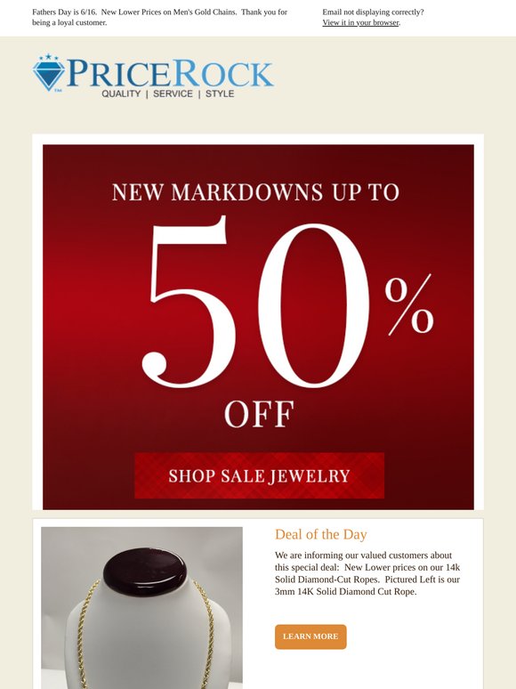 Up to 50% Off Solid Gold Jewelry - Gifts for Dads and Grads