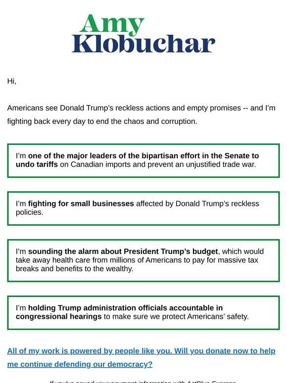 I’m fighting back every day to end the chaos and corruption