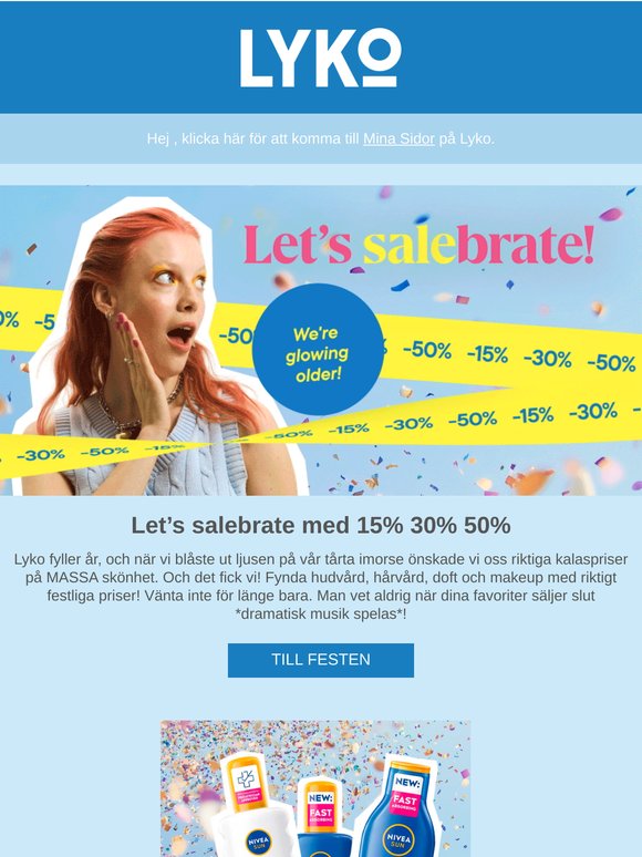 Lyko fyller år! Fira med 15% 30% 50% rabatt