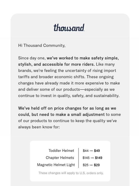 Upcoming Price Changes at Thousand—Here’s Why