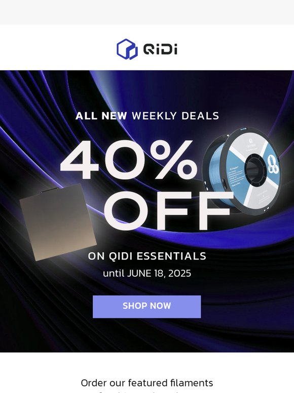Up to 40% OFF with QIDI this June!