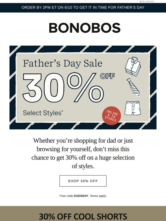 30% Off Father’s Day Sale Starts Now