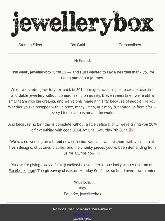 A message from Alex 💌
