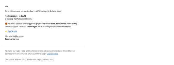 40% korting op alles 💙