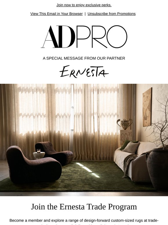 Ernesta: designer quality, custom-sized rugs