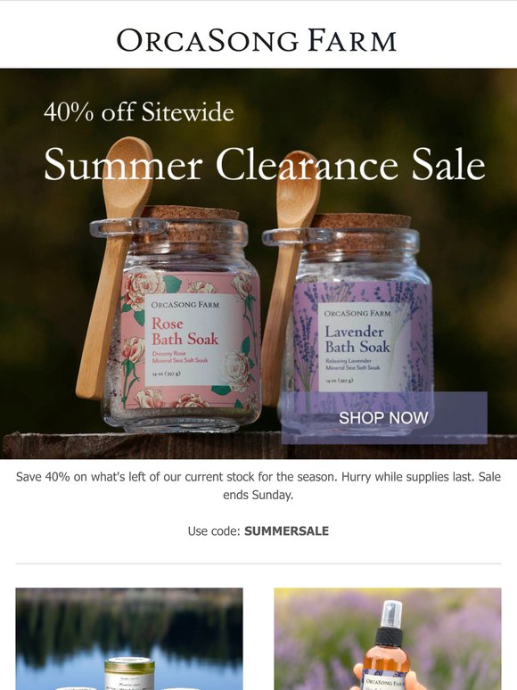 Save 40% Sitewide through Sunday