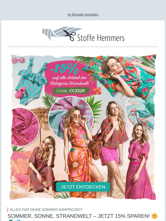 Sommer, Sonne, Strandwelt – 15% Rabatt & gratis Schnittmuster entdecken! 🌞✂️💦