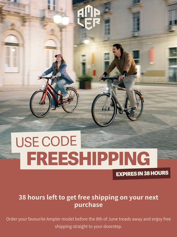 38 hours left: Free Shipping with Your Next Purchase