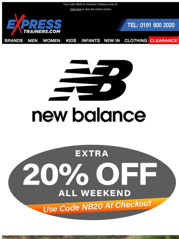 THIS WEEKEND ONLY – New Balance Extra 20% Off Sale Price
