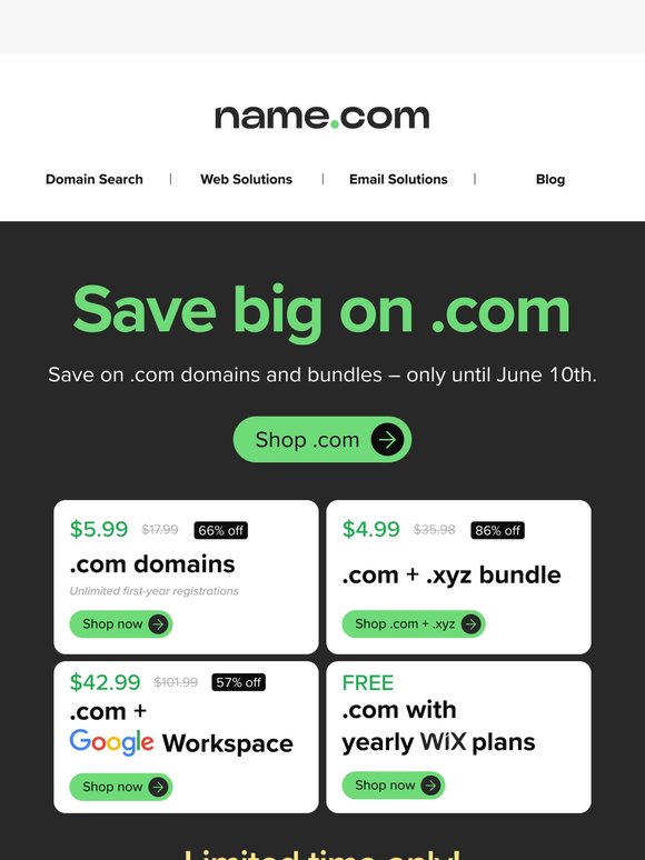 The .COM Sale is still going!