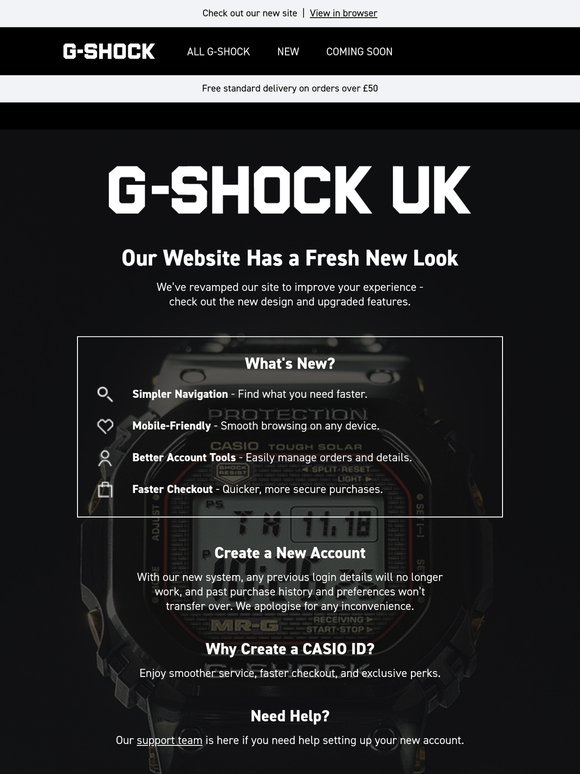 Built Tough. Explore The New G-SHOCK UK Site - Plus 10% OFF Your Next Order