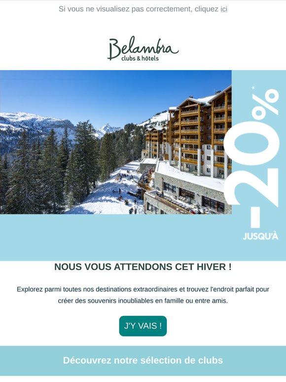 ❄️ Hiver 2026 : jusqu'à -20% sur votre séjour !