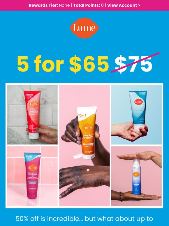 Lume VIP, get up to 56% off your Lume haul