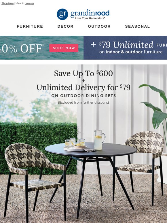 Save $100s on new & best outdoor dining sets
