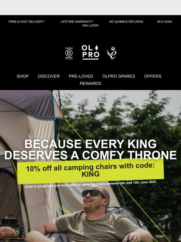 10% Off Camping Chairs for Father’s Day 👨‍👧‍👦