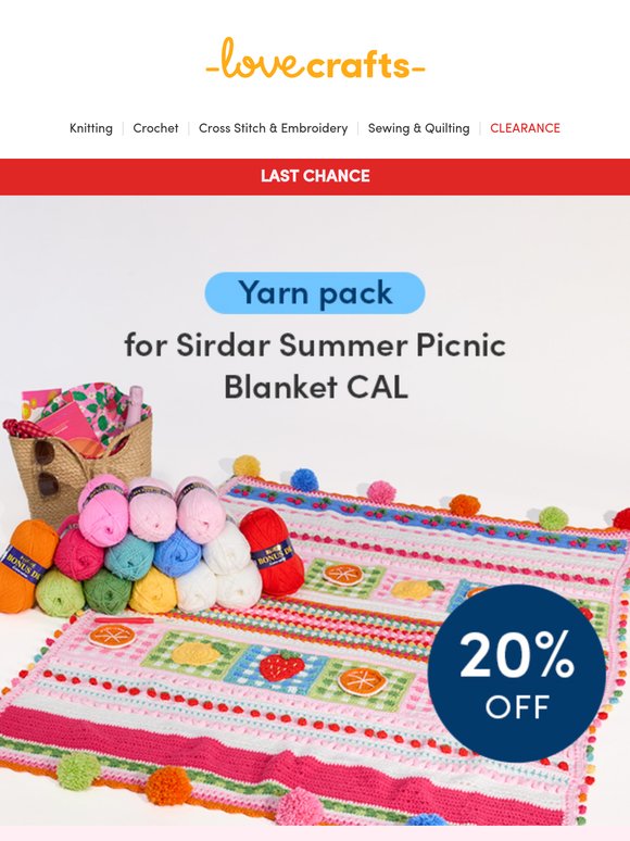 ENDS TONIGHT | 20% off the Sirdar Summer Picnic CAL pack ☀️