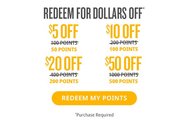 REDEEM FOR DOLLARS OFF* 