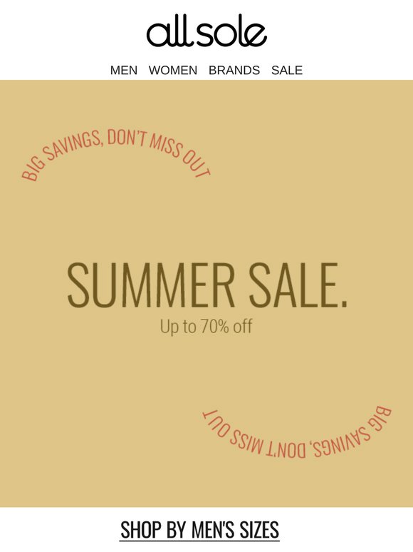 Summer Sale | Up to 70% off
