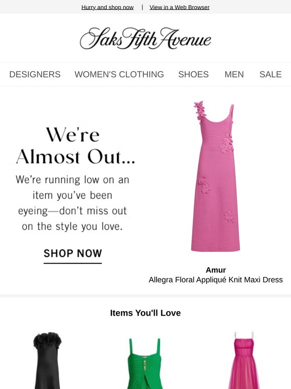 We're running low on your  Amur item