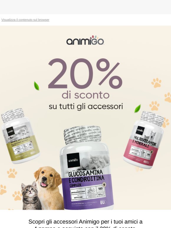 Sconto 20% Su Tutti gli Accessori 🐶