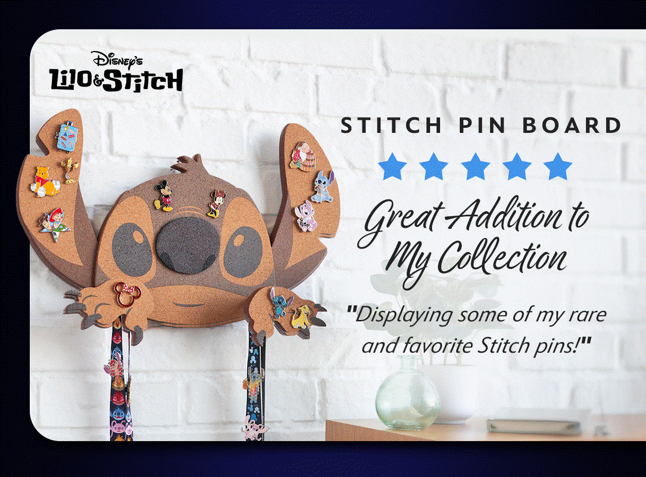 Stitch Pin Board � Lilo & Stitch. 5 out of 5 stars. Great Addition to My Collection. Displaying some of my rare and favorite Stitch pins! | Shop Now