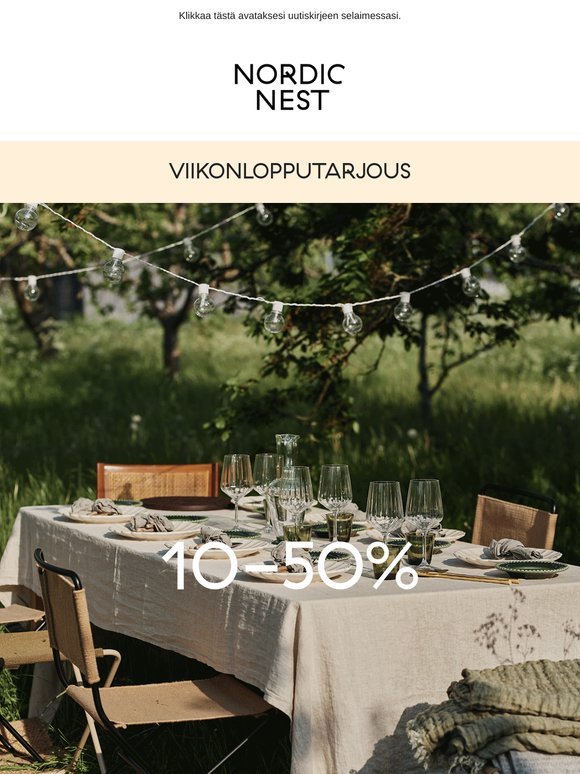 Viimeinen tilaisuus: 10–50 % alennus designista