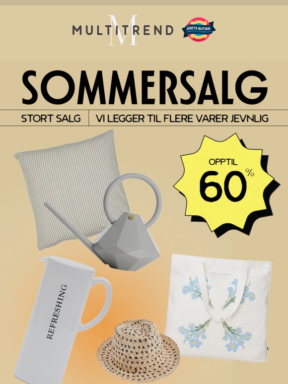 Sommersalg opptil 60%! ☀️