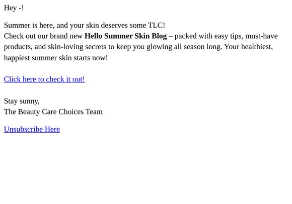 Say Hello to the Summer Skin Blog, —!