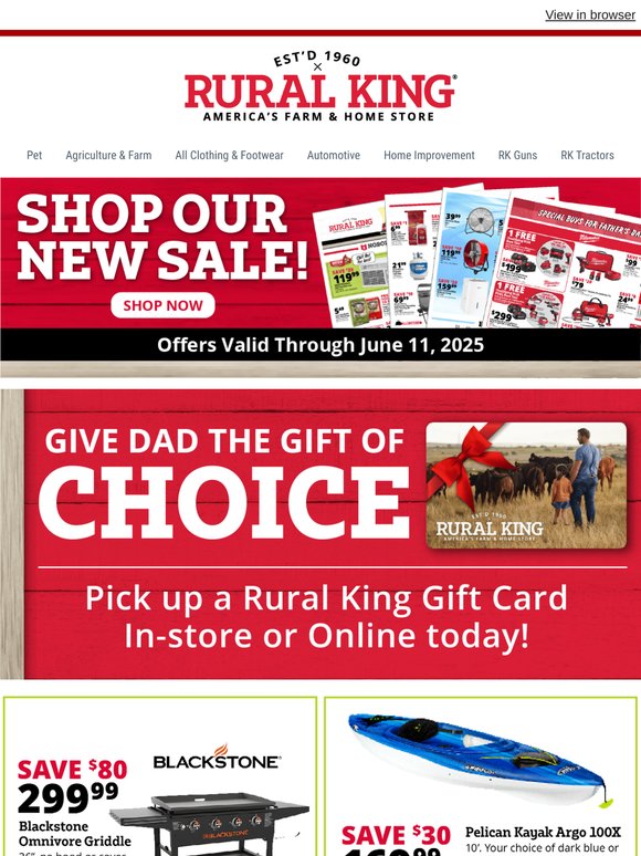 Gifts for the Dads in Your Life - Grills, Kayaks, T-Shirts & Sporting Goods!
